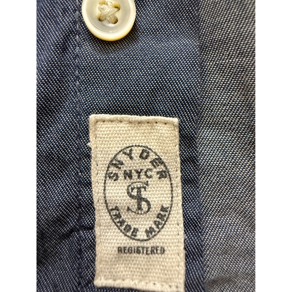 Todd Snyder Mens Blue Cotton Chambray Button Down Shirt 15.5 32/33 Long Sleeve - Picture 5 of 8